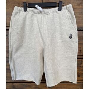 FP Movement Shorts Womens Medium Gray Fleece Sweat Drawstring Raw Hem Logo